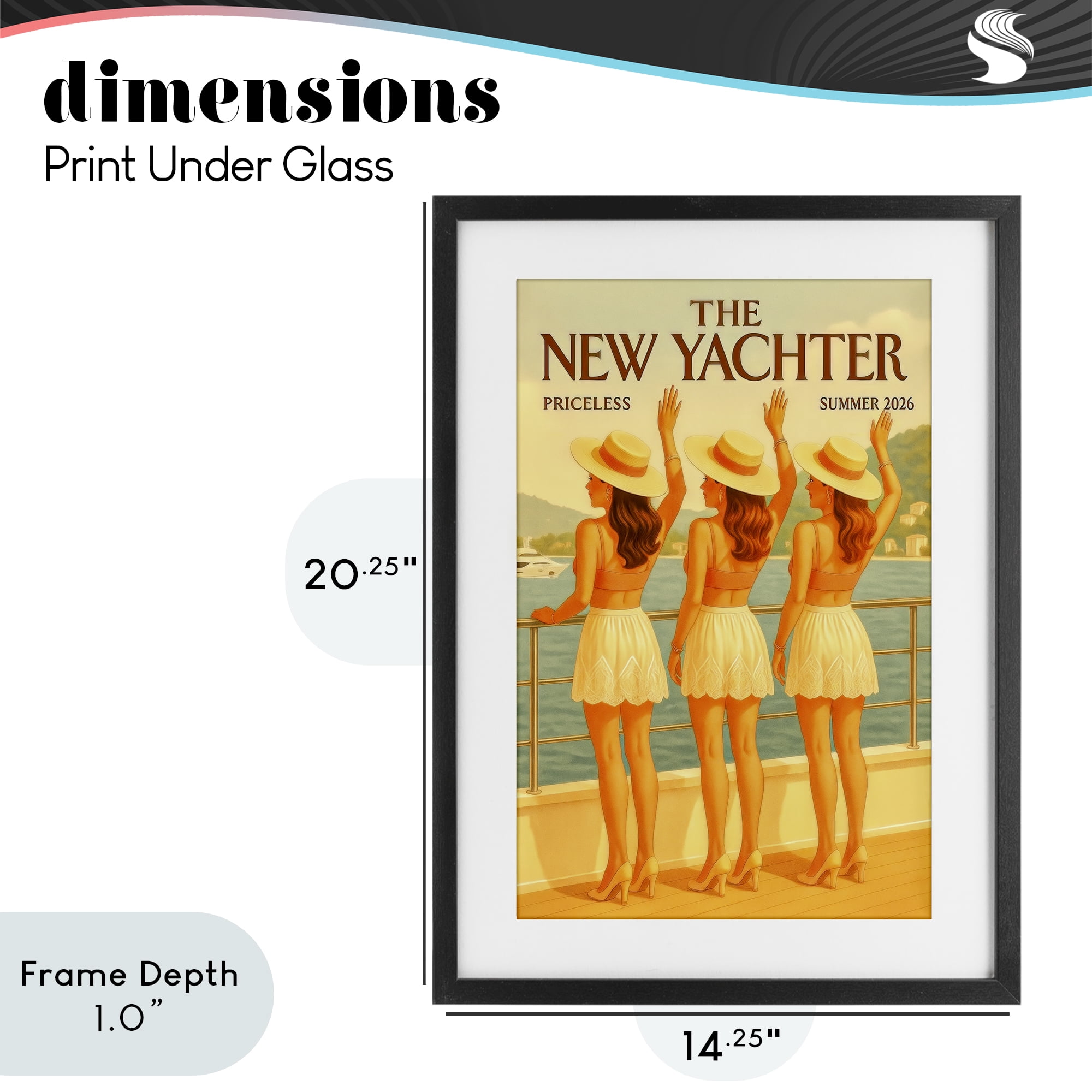 Stupell Industries Magazine Parody Fashion Trio Black Framed Print Under Glass, design by Grotto Studios