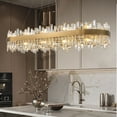 thumbnail image 4 of HOOMEDELIER 51" Modern 20-Light Oval K9 Crystal Chandelier - Gold Dimmable Pendant Light for Dining Room, Living Room & Kitchen Island, 4 of 17