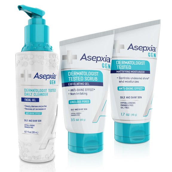 Set de cuidado de la piel Asepxia GEN para piel grasa con exfoliante