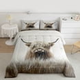 thumbnail image 2 of Castle Fairy Kids Teenagers Highland Bull Twin Comforter Sets,Western Animal Bedding Set, 2 of 8