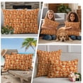 thumbnail image 5 of Orange Flowers Outdoor Waterproof Pillow Covers, Spring Floral Country Pastoral Retro Decorative Square Throw Pillowcase Sofa Cushion Sham for Patio/Couch/Chair, 26"x26" 2 Pack, 5 of 8