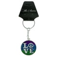 thumbnail image 2 of Silver-Tone Circle LOVE and Peace Sign Rainbow Keychain, 2 of 2