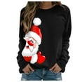 thumbnail image 1 of Pull de Noël pour Femmes à Manches Longues Fermeture Blouse Chandail à Capuchon Doux Imprimé Graphique Mode Chandail en Molleton Mi-Long Veste Col Rond Cardigan d'Hiver, 1 of 6