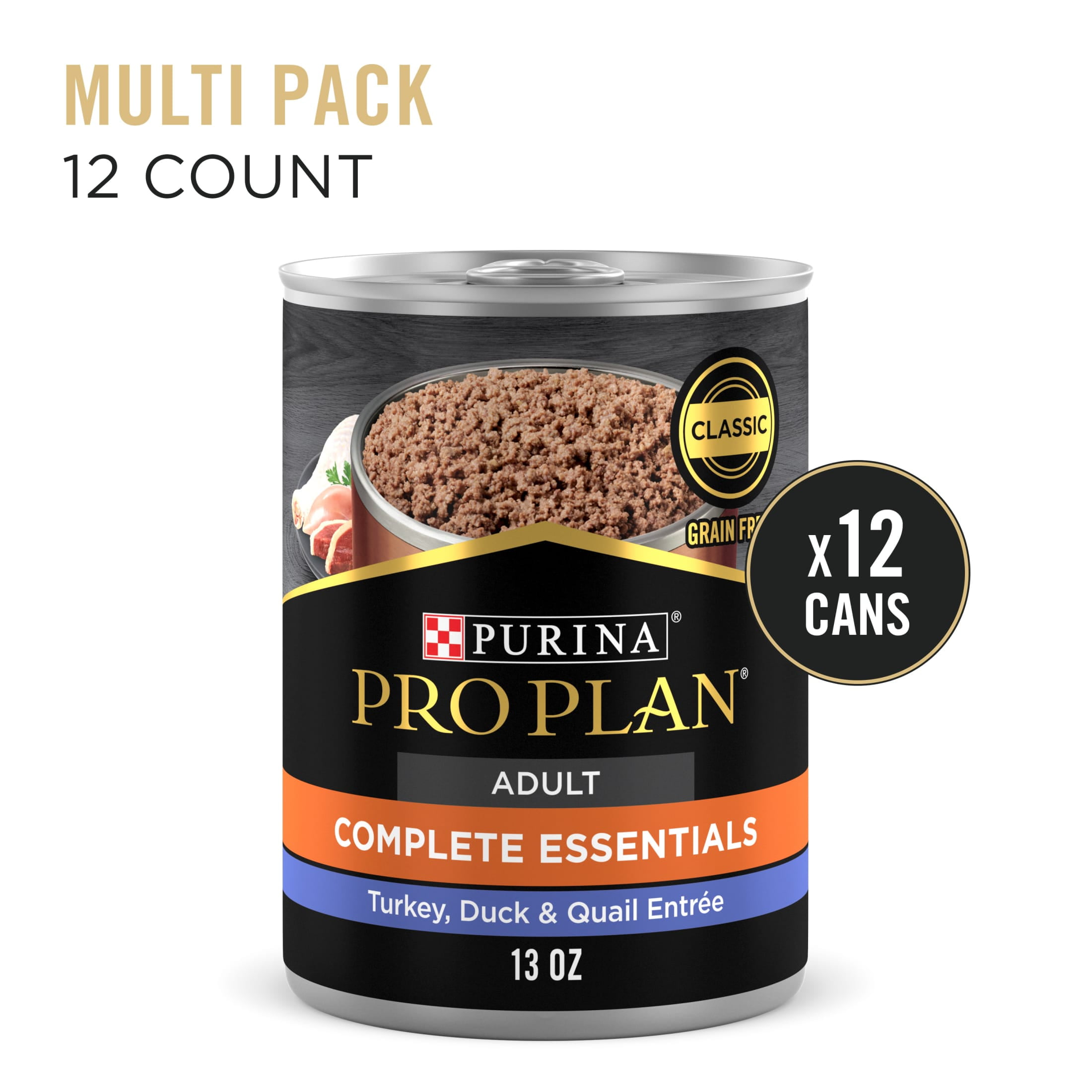 Purina Pro Plan Complete Essentials for Adult Dogs, Grain-Free, 13 oz Cans (12 Pack)