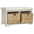 thumbnail image 3 of SAFAVIEH Freddy Contemporary Wicker Storage Bench with Cushion, Vintage Grey, 3 of 7