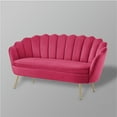 thumbnail image 3 of Nicole Miller Eian Velvet Loveseat with Gold Legs, Fuchsia, 3 of 8