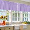 thumbnail image 4 of 2 Pack Minimalist Solid Color Valance for Window Pure Lavender Purple Simple Kitchen Valance Rod Pocket Short Curtain Topper Decorative Window Treatment for Living Room Bedroom 42"x12", 4 of 8