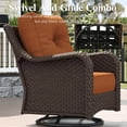 thumbnail image 5 of LayinSun 10 Piece Wicker Outdoor Furniture Set with 6-inch Comfy Cushions, High Back Patio Furniture Set with Swivel Rocking Chairs and Fire Pit Table, 5 of 9