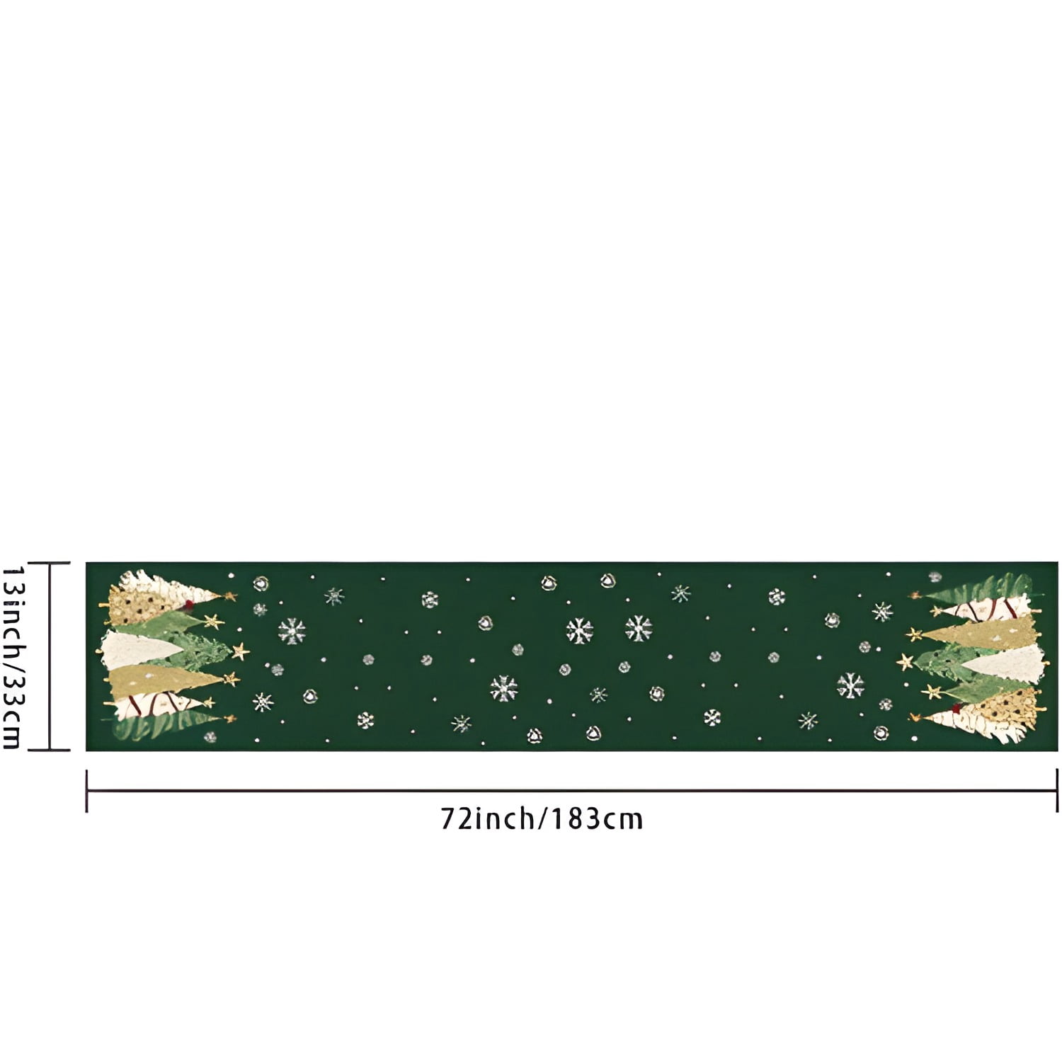 Christmas Table Runner 13x72 Inch, Xmas Trees Snowflakes Winter Holiday Decorative Farmhouse Table Decorations for Kitchen Dinning, Indoor Outdoor Dinner Party Decor