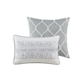 thumbnail image 5 of JERFIT King Size 5-Piece Damask Duvet Cover Set, Grey Cotton Sateen Bedding Set with Decorative Pillows, 5 of 10