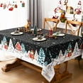 thumbnail image 2 of Christmas Tablecloth 60×120 Inch, Winter Snowflake Christmas Trees Table Cloth, Black Christmas Table Cloth Rectangle, Waterproof Washable Christmas Table Cover for Party Kitchen Dining Room, 2 of 6