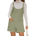 thumbnail image 3 of Women Summer Casual Sleeveless Romper Loose Striped Tied Shorts Overalls Jumpsuit with Pockets, 3 of 6