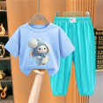 thumbnail image 2 of Rohuuque Baby Boys & Girls' Fall & Winter Fashion: Rabbit-Printed Toddler Outfit with Cozy Sweatshirt & Pants 11 Years Blue, 2 of 3