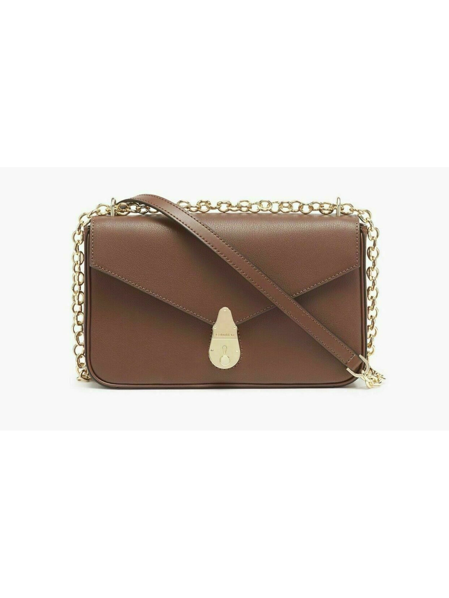 CALVIN KLEIN Women's Brown Leather Chain Strap Crossbody Handbag Purse -  