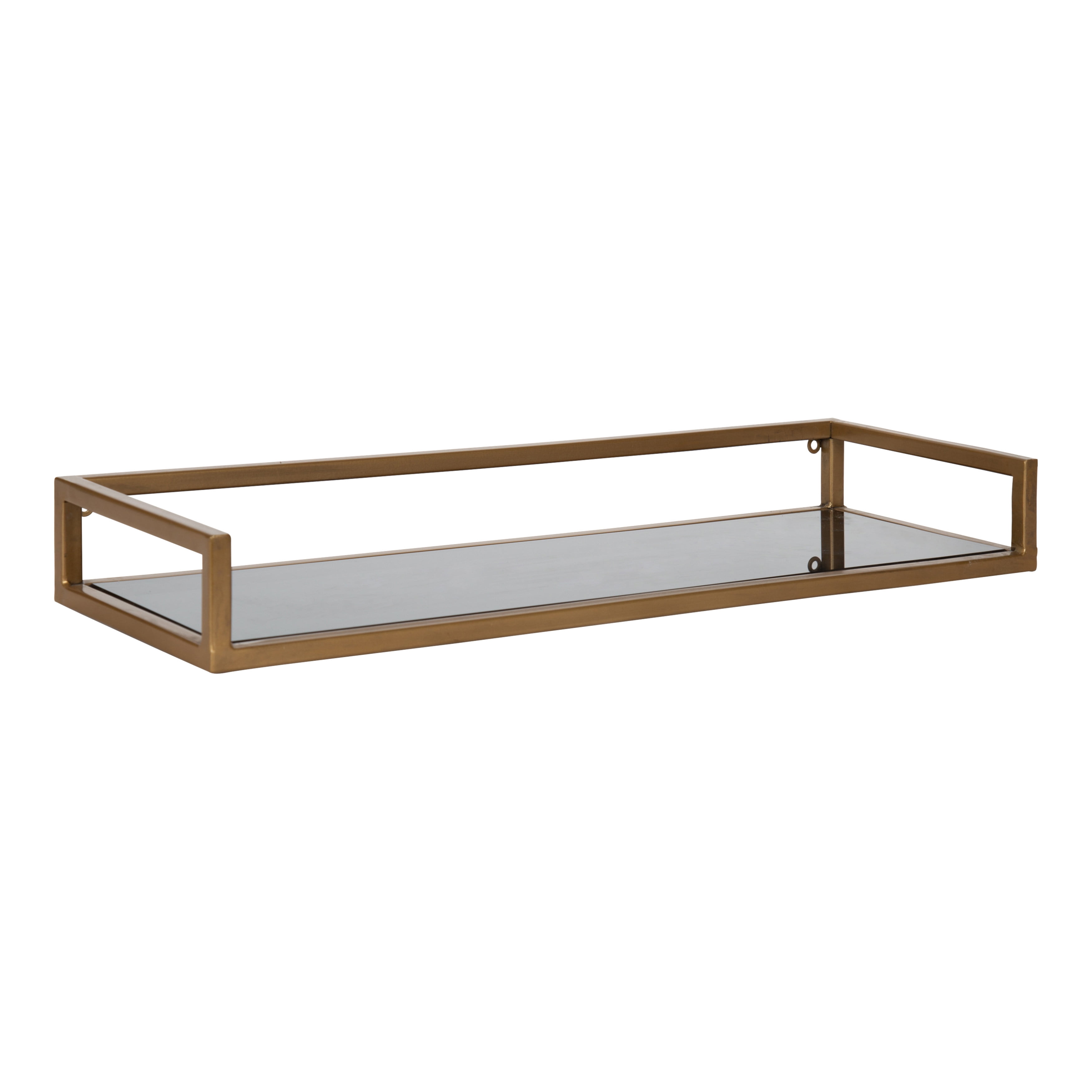 Kate and Laurel Blex Glam Wall Shelf, 24 x 8 x 3, Gold, Chic Floating