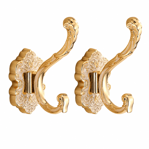2 pcs Coat hook, elegant gold practical hook in vintage style wall mount for hanging coats and towels for hanging coat wallets in the bathroom and hallway