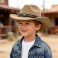 thumbnail image 2 of TAmten Western Cowboy Hat for Kids Classic Roll Up Hat Boys Girl(Beige,3-8 Years), 2 of 4