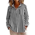 thumbnail image 2 of Neewe Womens Long Sleeve Shirts Striped Casual Summer Fashion Ladie Tops Loose Fit Spring Lightweight Clothes Beach Vacation, 2 of 9