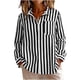 thumbnail image 1 of Camisa de Manga Larga Casual de Flanela con Rayas, Blusa de Bolsillo Delantera de Cuello Girado para el Uso Diario, Camisas de Malla de Manga Larga de Mujeres Embarazadas, 1 of 9