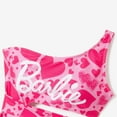 thumbnail image 3 of Barbie Girls Bikini One Shoulder High Waisted Bathing Suit Pink Heart Bowknot Swimwear Sizes 2-9, 3 of 8