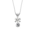 thumbnail image 2 of Delight Jewelry Silvertone Capital Letter - N - Pebble Disc - Silver tone Bow Heart Necklace, 2 of 4