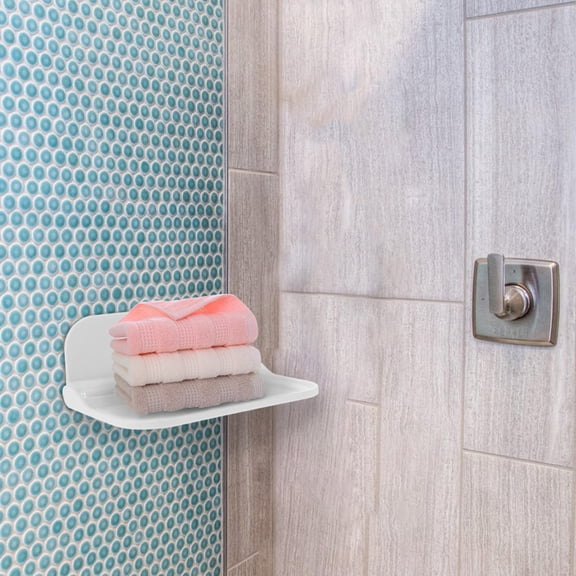 DECORNIJIA Wall Mounted Rack PP Fold Down Shelf Wall Mounted Living Room 1Set 7.1X4.3X2.8In