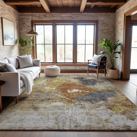 Addison Rugs Mayfield Premium Machine Washable Transitional Abstract Taupe Rectangle Rug, 9' x 12'