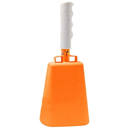 11.2 inch Tennessee Orange Bell White Handle Cowbell with Stick Grip Handle Used for Cheering at Sporting Events - Cow Bell by Stewart Trading