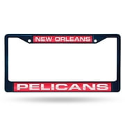 New Orleans NBA Pelicans Navy Painted Metal Laser Cut License Plate Frame