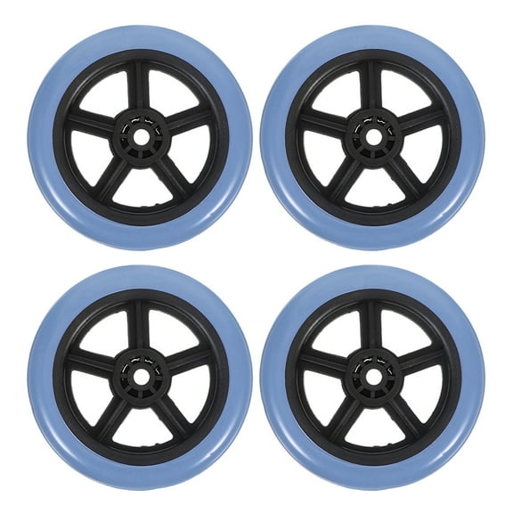OULII Universal Walker Casters 4-Pack 360 Degree Swivel Wheels Easy Maneuver PVC Metal Replacement