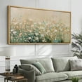 thumbnail image 2 of Large Framed Canvas Print Delicate Pastel Floral Field FramedWall Art Decorative Ready to Hang Painting for Living room Bedroom 60x30 inches Natural Frame, 2 of 7