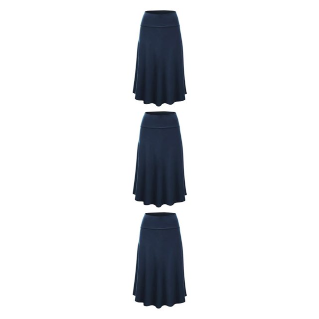 Qarigey Impresionante midi - Material de alta Ajuste cómodo en plisada negra Faldas azul marino XL Type1 NO1