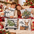 thumbnail image 7 of Lomyolo Merry Christmas Throw Pillow Covers Set of 4, 18x18 Inch Red Holiday Cushion Cases with Reindeer & Tree Print, Soft Xmas Decorations for Couch, Sofa, Winter Home Decor Gift, 7 of 7