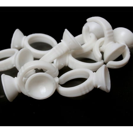 

100PCS Disposable Glue Ring Pallet Holder for Eyelash Extension Tattoo Pigmen
