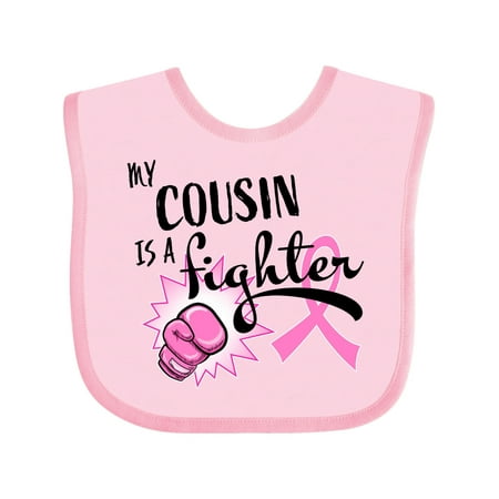 

Inktastic My Cousin is a Fighter- Breast Cancer Awareness Gift Baby Boy or Baby Girl Bib