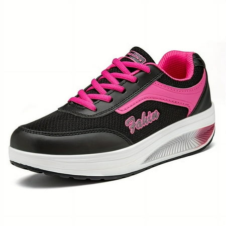

Women s Shock Absorption Wedge Sneakers Black Outdoor Walks 5.5 - Comfort & Style