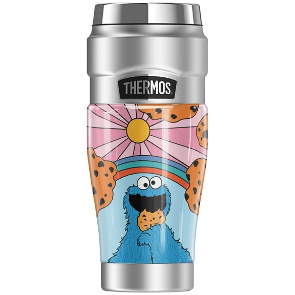 Sesame Street Cookie Monster Sunrise THERMOS STAINLESS KING Stainless Steel Travel Tumbler, Vacuum insulated & Double Wall, 16oz