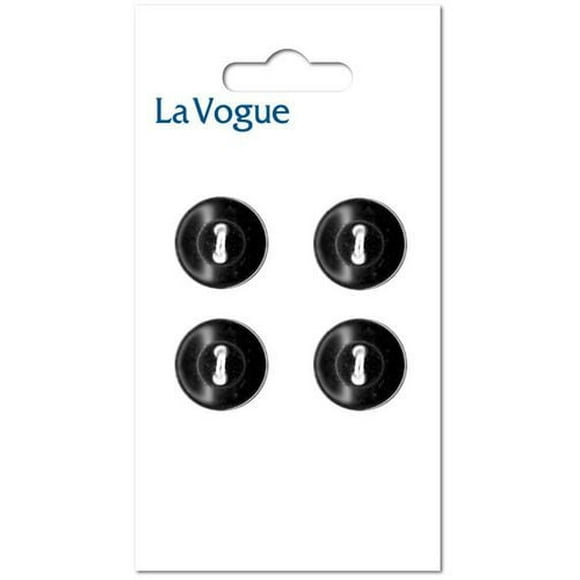 La Vogue 14 mm 2-Hole Button - Black, La Vogue buttons and closures offer you the most fashionable and contemporary assortment of styles and colours.
