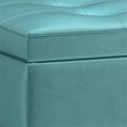 thumbnail image 4 of Banc d'Appoint de Rangement Cosmopolitan 44" avec Fond Ouvert en Tissu Velours Aqua, 4 of 10