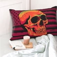 thumbnail image 4 of Kdxio Cotton Pillow Cases 14"x20" Pillowcases,Soft and Breathable Bedroom Pillow Cases-Skull And Flag Usa-No Pillow Core, 4 of 5