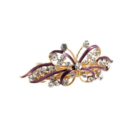 Unique Bargains Woman Girl Wedding Butterfly Style Faux Rhinestone Hair Clip Hairpin