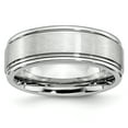thumbnail image 1 of Cobalt Satin and Polished Ridged Edge 8mm Band Size 12, 1 of 6