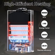 TCFUNDY 4.8 GPM 18L Tankless Water Heater LPG Liquid Propane Gas Instant Hot Boiler with Digital Display
