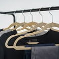 thumbnail image 3 of IRIS USA, Metal Clothing Rack with Wood Shelf, Black Marble, 3 of 8