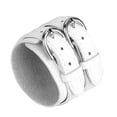 thumbnail image 1 of Pulsera de viaje doble Yinane Trenazado de Doble PU Cuero Negro Blanco, 1 of 8