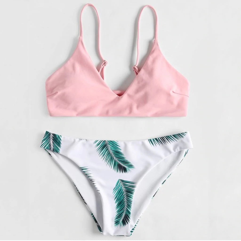 Women Print PushUp Padded Bra Beach Bikini Set Swimsuit Beachwear