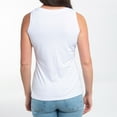 thumbnail image 3 of Elsie & Zoey Myla XL White V-Neck Sleeveless Tank Top for Women, 3 of 9