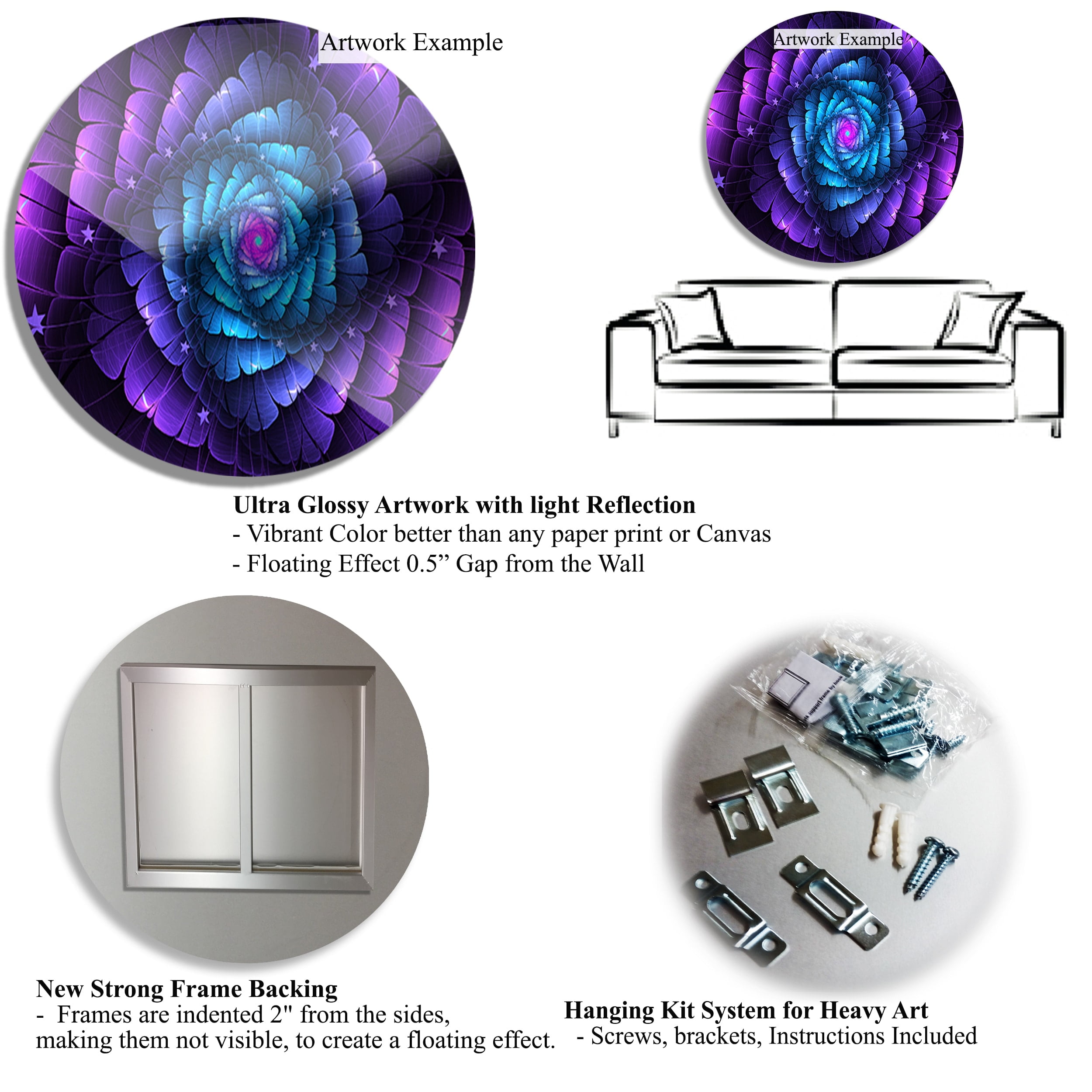 Designart 'Ocean Waves in Hawaii' Disc Photography Circle Metal Wall Art