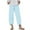 Light Blue3, variant on UAMVSH Women's Plus Size Capri Pants Casual Summer Elastic Waist Pants Wide Leg Cropped Trousers Beach Vacation Outfits with Pockets