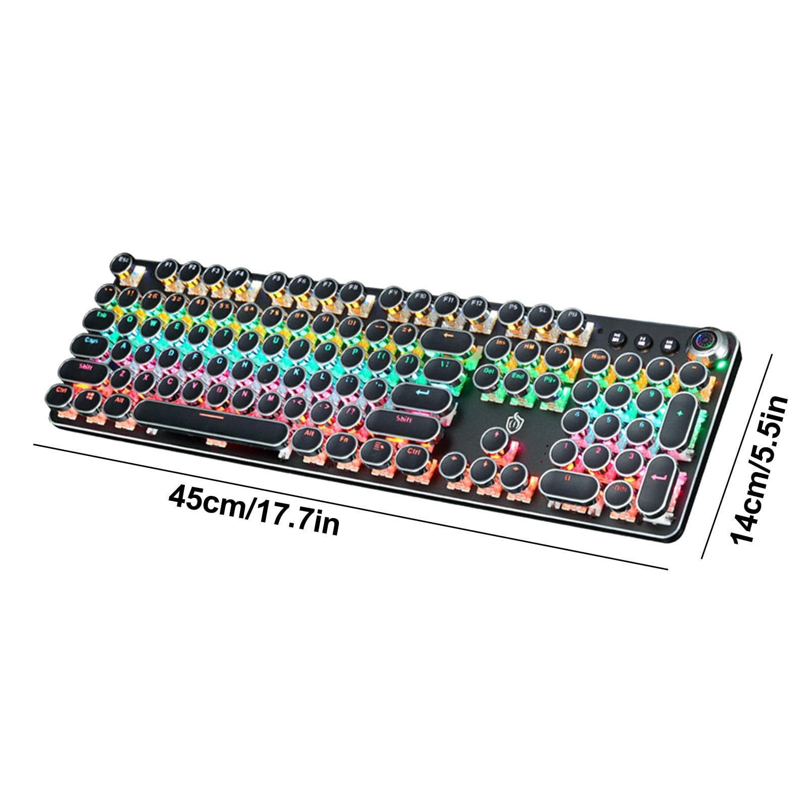 YZEGDCH Talet Keyboards Black Mechanical Steampunk Typewriter RGB Keyboard Cool Light Green